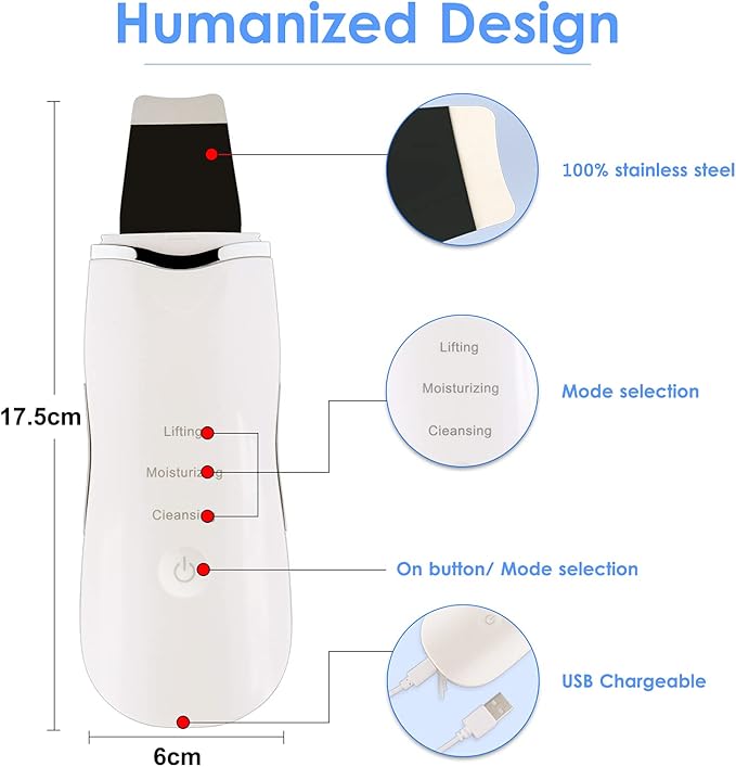 3-in-1 Ultrasonic Facial Skin Scrubber (Original)