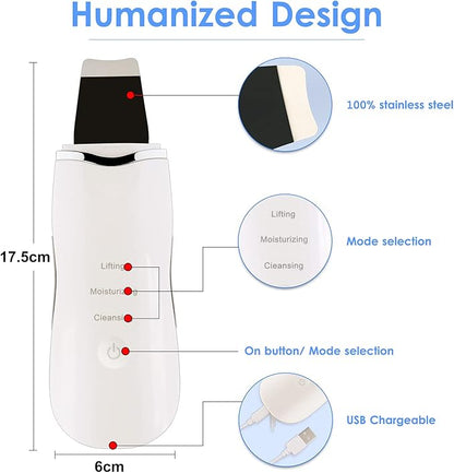 3-in-1 Ultrasonic Facial Skin Scrubber (Original)